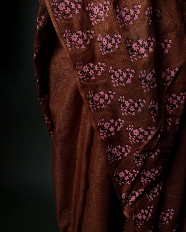 MG_0510 Brown Printed Kota Cotton Sarees