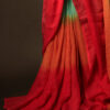 MG_6482 Uddup Skies Sky Blue and Red Linen Shaded Saree