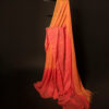 MG_6534 Sunset Bloom Orange and Pink Linen Shaded Saree