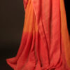 MG_6537 Sunset Bloom Orange and Pink Linen Shaded Saree