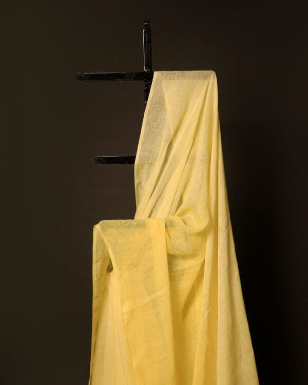 MG_6557 Golden Glow Yellow Linen Shaded Saree
