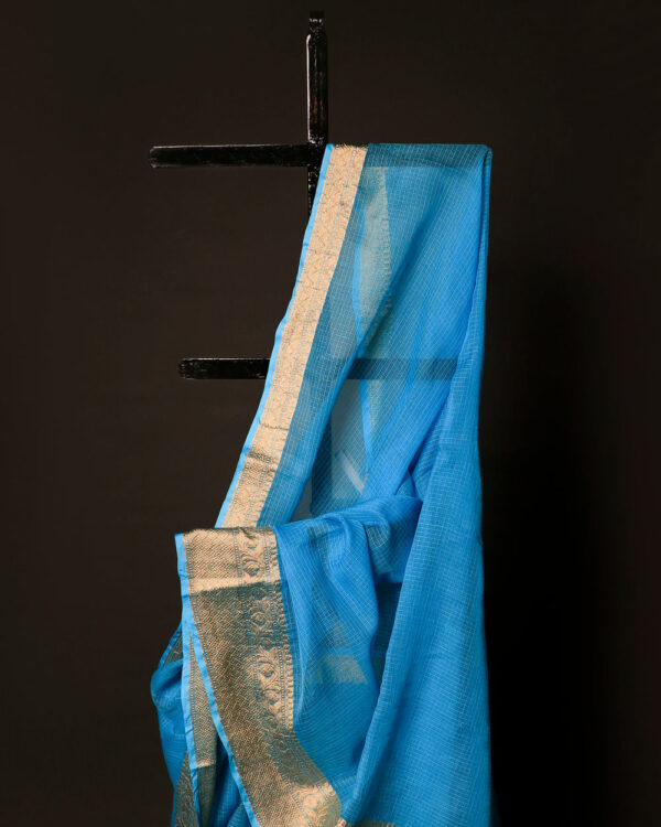 MG_6576_d864b403-efa9-47af-850d-a6adecb8cf8d Sapphire Simplicity Blue Kota Cotton Zari Plain Saree