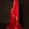 MG_6590 Crimson Elegance Red Kota Cotton Zari Plain Saree