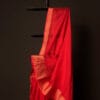 MG_6593-1 Crimson Elegance Red Kota Cotton Zari Plain Saree