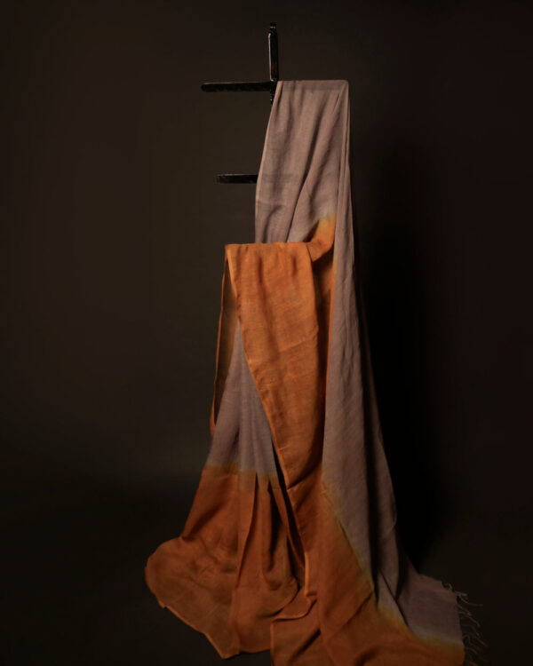 MG_6668 Sandalwood Serenity Light Brown and Sandal Linen Shaded Saree