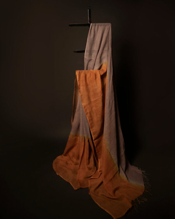 MG_6669 Sandalwood Serenity Light Brown and Sandal Linen Shaded Saree
