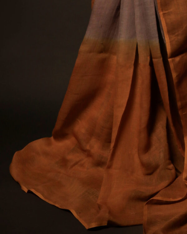 MG_6673 Sandalwood Serenity Light Brown and Sandal Linen Shaded Saree