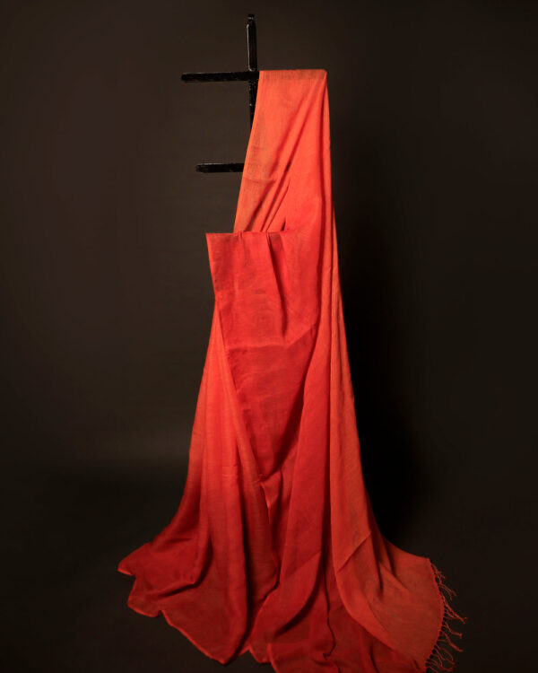 MG_6691 Tangerine Textures Orange Textured Linen Shaded Saree