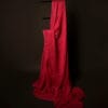 MG_6699 Crimson Elegance Red Textured Linen Shaded Saree