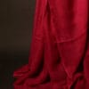 MG_6703 Crimson Elegance Red Textured Linen Shaded Saree