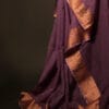Majestic_Magenta_Magenta_Kota_Cotton_Zari_Plain_Saree_4 Majestic Magenta Magenta Kota Cotton Zari Plain Saree, Bottom side close up