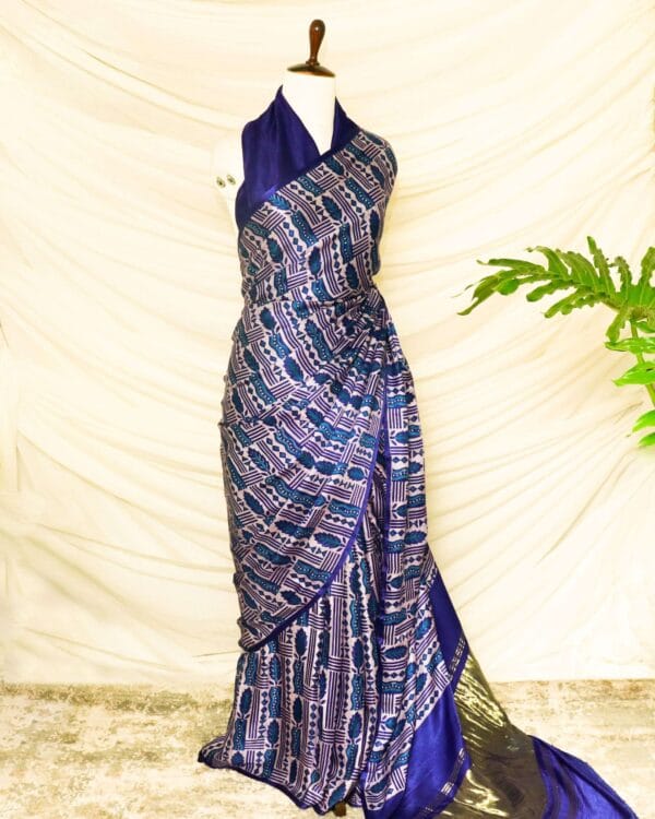 Pure-Handloom-Berry-Blue-Gaji-Silk-Saree-4 Pure Handloom Berry Blue Gaji Silk Saree