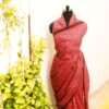 Pure-Handloom-Brown-Linen-Silk-Saree-4-1 Pure Handloom Pink and Brown Printed Linen Saree