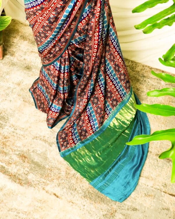 Pure-Handloom-Brown-with-Blue-Gaji-Silk-Saree-2_jpg Pure Handloom Brown with Blue Gaji Silk Saree
