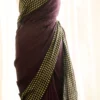 Pure Handloom Burgundy Linen Saree
