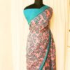 Pure-Handloom-Peach-with-Skyblue-Linen-Silk-Saree-3 Pure Handloom Peach with Skyblue Linen Saree