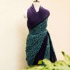 Pure-Handloom-Sky-Blue-with-Violet-Linen-Silk-Saree-1 Pure Handloom Sky Blue with Violet Linen Saree