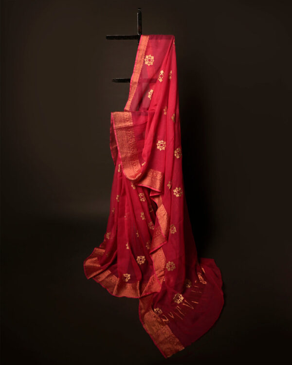 Rosy_Radiance_Pink_Kota_Cotton_Zari_Printed_Saree Rosy Radiance Pink Kota Cotton Zari Printed Saree, full size 1