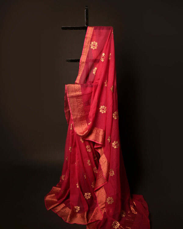 Rosy_Radiance_Pink_Kota_Cotton_Zari_Printed_Saree_3 Rosy Radiance Pink Kota Cotton Zari Printed Saree, full size 2
