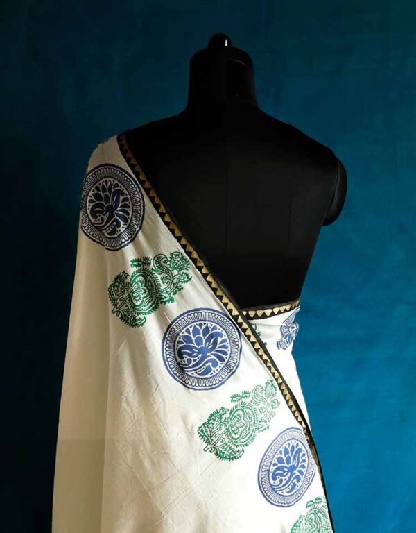 dfghesrah-1 White Mul Cotton saree