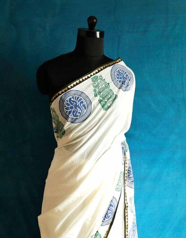 dfghesrah-3 White Mul Cotton saree