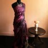 dgftjxj-2 Pure Handloom Tie and Dyed Line Tussar Silk Saree
