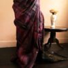 dgftjxj-5 Pure Handloom Tie and Dyed Line Tussar Silk Saree