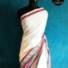 dyhsxedy-2 White Hand Block Printed Pure Mul Cotton Saree