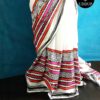 dyhsxedy-3 White Hand Block Printed Pure Mul Cotton Saree