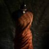fhygkj-2 Pure Apricot and Black Handloom Organza Silk Saree