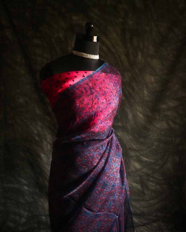fxgj-4 Pure Purple Handloom Organza Silk Saree