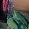 fyjk-4 Handloom Hand Block Printed Pink Tussar Silk Saree