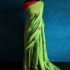 gjhkkgc-2 Hand Block Pigment Printed Pure Linen Saree