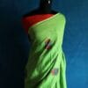 gjhkkgc-3 Hand Block Pigment Printed Pure Linen Saree
