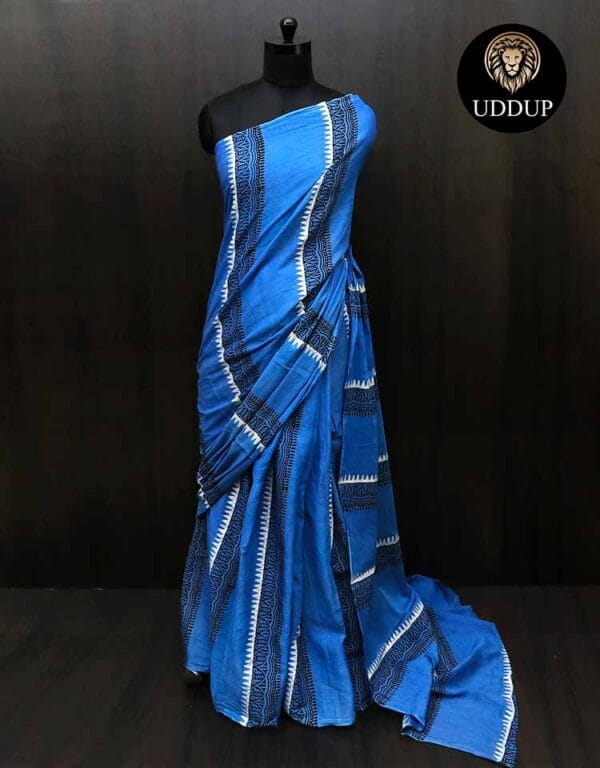 jghj-1-_1 Blue Borderless Mul Cotton Saree & Affordable Cotton Sarees
