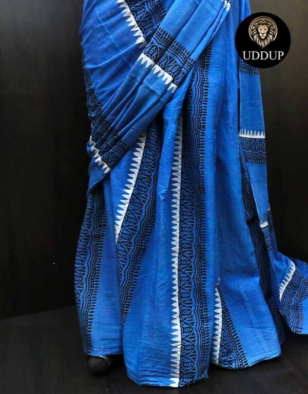 jghj-3_9246e1ab-1217-4ffb-93cc-7ec9cdb98934 Blue Borderless Mul Cotton Saree & Affordable Cotton Sarees