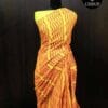 kizede-2 Orange Hand Block Printed Mul Cotton Saree