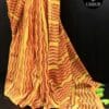kizede-4 Orange Hand Block Printed Mul Cotton Saree