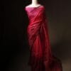Blush Blossom Pink Pure Organza Silk Saree
