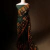 Harmony in Nature Green and Orange Handloom Silk Cotton Saree