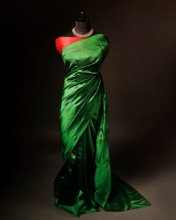 rn-image_picker_lib_temp_22ecede1-82e5-459c-a739-b615fc1ef00a Pure Hand block Printed Parrot Green Silk saree