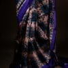 rn-image_picker_lib_temp_24cccbb9-e909-4029-8e6a-e452ce129357 Pure Hand block Printed Dark Blue Raw Silk saree
