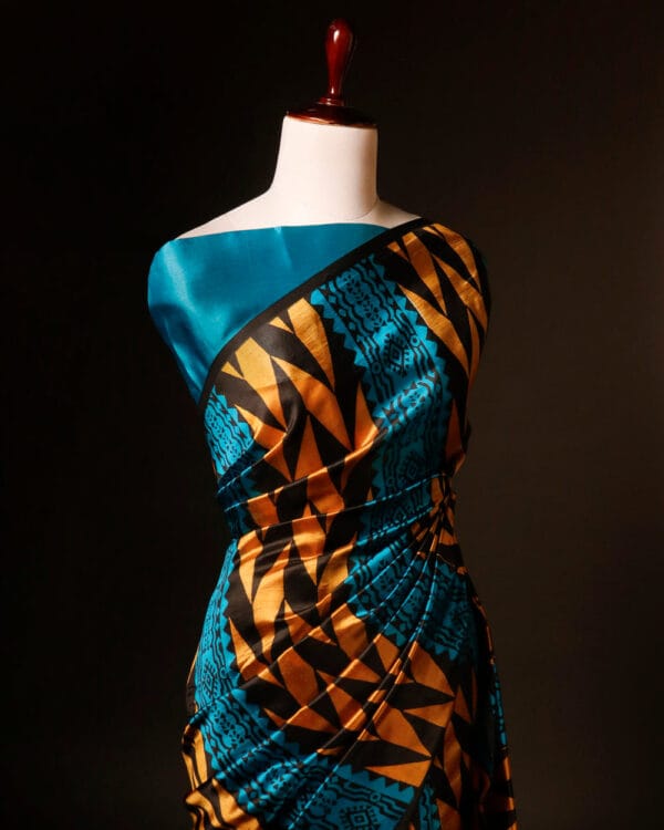 rn-image_picker_lib_temp_317289e8-0d6f-4028-a635-aa0a2cb96955-1 Pure Hand block Printed Blue and yellow Raw Silk saree