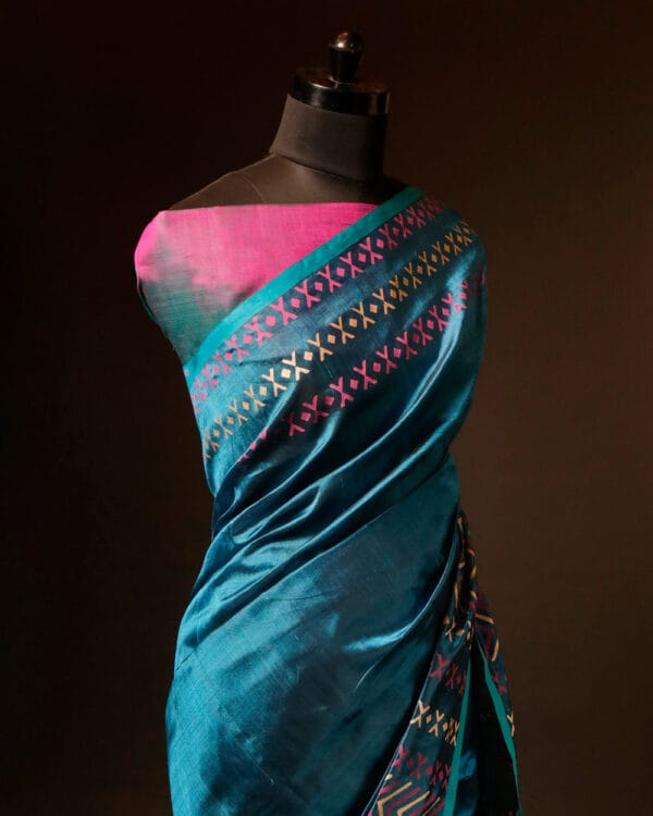 rn-image_picker_lib_temp_3336ab50-0067-420d-894e-20ba2a751b84 Pure Blue and pink color Silk Cotton Saree