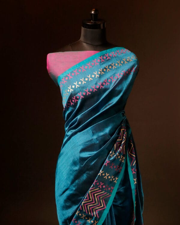 rn-image_picker_lib_temp_3a87f5e7-8761-4392-b989-d197f66112a4 Pure Blue and pink color Silk Cotton Saree