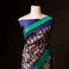rn-image_picker_lib_temp_3c4799e8-8054-477e-9067-08a4f1aa9e60 Pure Hand block Beige and blue Raw Silk saree