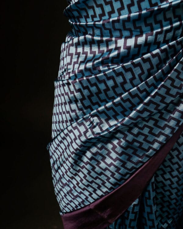 rn-image_picker_lib_temp_49121c2a-5165-4373-8865-2aa4262a86c3 Pure Hand block Blue and black Raw Silk saree