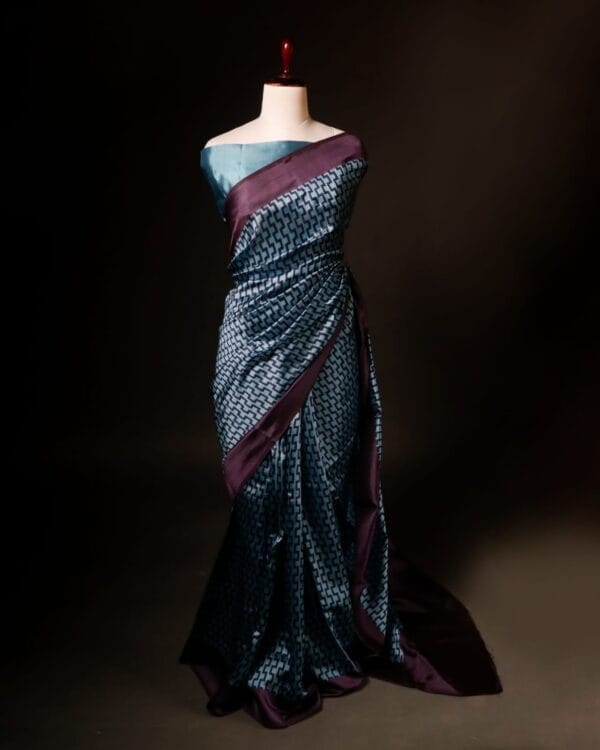 rn-image_picker_lib_temp_53e70b67-d1d2-4762-ab18-4aad3c489522 Pure Hand block Blue and black Raw Silk saree