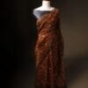 Earthy Elegance Brown Printed Pure Organza Silk Saree