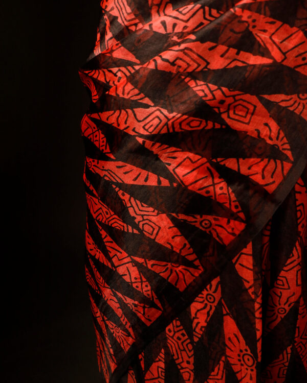 rn-image_picker_lib_temp_6a0671bf-a489-4a6b-ad1b-f562d40f441d Sunset Noir Orange and Black Pure Organza Silk Saree